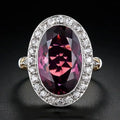CAOSHI Factory Wholesale Large Red Oval Gemstone Crystal Around Romantic CZ Launched Girls Women Gold Color Ruby Red Stone Rings
