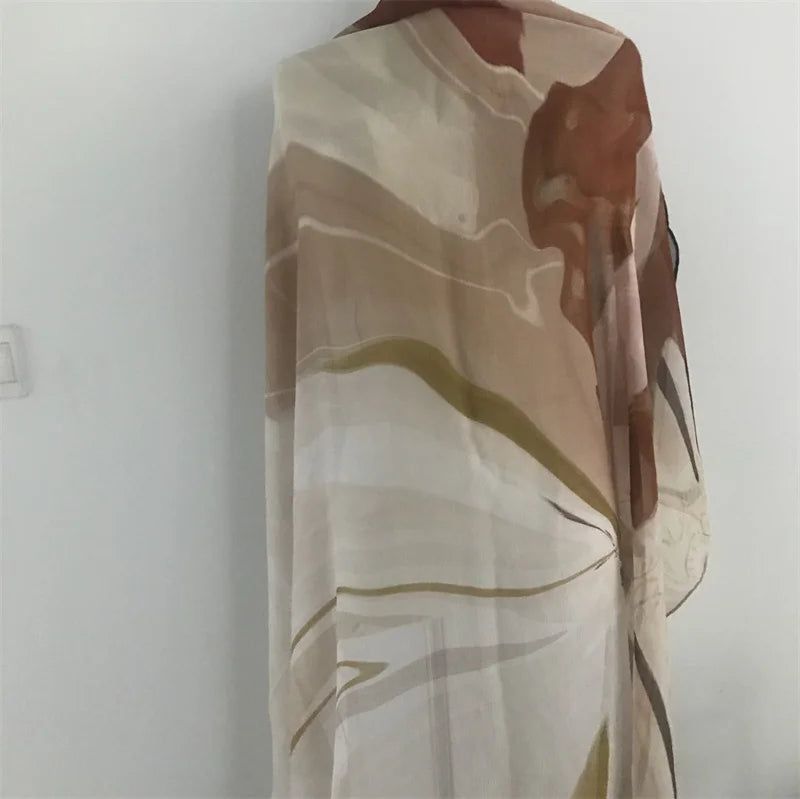 Fashion Girls Silk Scarf Woman Girl Silk 100% Silk Crinkle Scarf Long Scarves