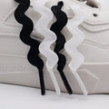 Solid Color S-Shape Wavy Shoelaces Retro Small White Shoes Rope Luxury Fashion Joker Trend Flat Webbing Wholesale Solid Color
