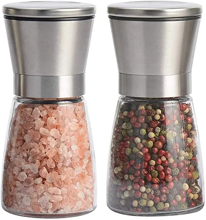 Premium Wooden Spice Mill Short Shakers Adjustable Manual Salt and Pepper Grinder Shaker 160ml Capacity Eco-Friendly
