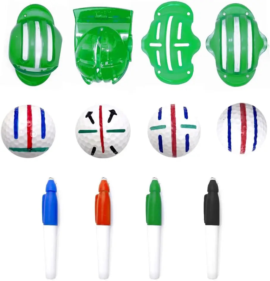 Ready to Ship Golf Ball Line Making Kit Golf Ball Alignment and Identification Tool with Pen Markers