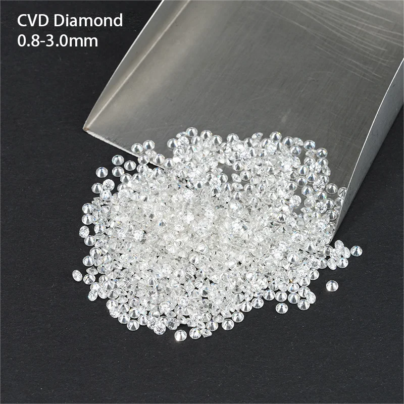 Starsgem CVD Diamond Pass Tester DEF VVS-VS 0.80-3.5mm Round Small Melee Size Lab Grown Diamond Well Polished  CVD Diamond