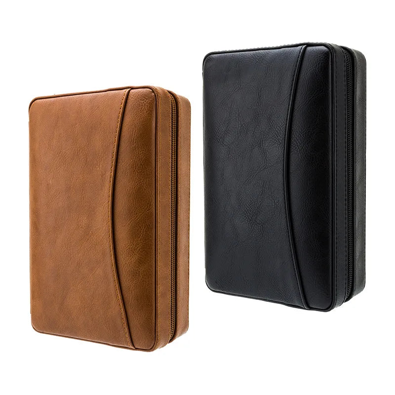 Multifunctional and Delicate Portable Cigar Humidor with Cigar Accessories Leather Cigar Case