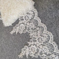Handmade Custom Colors Designs Sequin Border 100% Polyester Embroidered Lace Trim Mesh Fabric Bridal Wedding Dress Shoes Bags