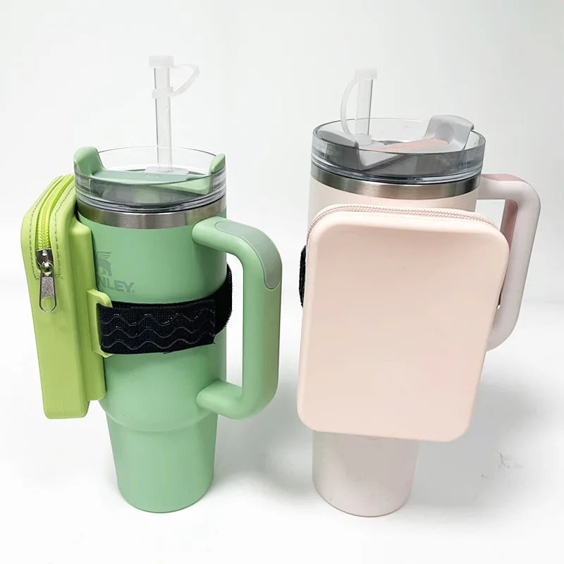 New Silicone Soft Food Grade Travel Sleeve Pouch Bag for Stanley Cup 40Oz With Handle Tumbler Water Bottle Thermal Case