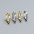 925 Sterling Silver U Shape Gold/Silver Beads Luxury Diamond Hoop Earrings for Women