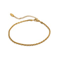 Chris April Fashion Jewelry 316L Stainless Steel 18k PVD Gold Plated Basic Minimalistic Shiny Twinkling Chain Anklet