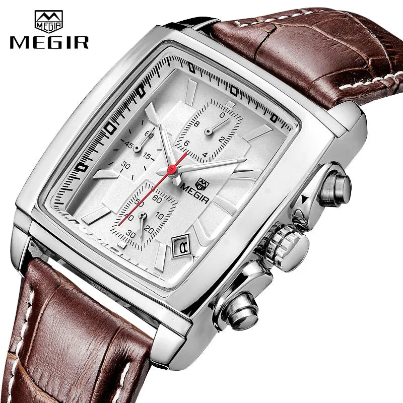 MEGIR Watch 2028 Hot Sell New Luxury Watch Leather Waterproof Casual Business Mens Clock Relogio Masculino Watches Men Wrist