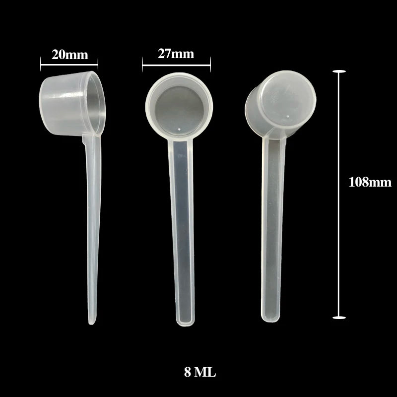 4g / 8ml Plastic Flat White Kitchen Measuring Spoon Transparent Bulk Measuring Spoon for Laboratory
