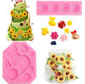 HY Silicone Bees and Flowers Theme Cake Silicone Molds for Cake Decoration Cupcake Toppers