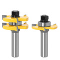 2Pcs 1/2"(12.7mm) 12mm Shank TCT Carbide Teeth Tongue Groove Slotting Wood Router Bit with Bearing Floor Splicing Cutter for CNC