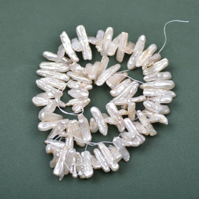 8X20mm White Irregular Baroque Pearl Beads Real Natural Freshwater Pearls DIY Jewelry Necklace Ring