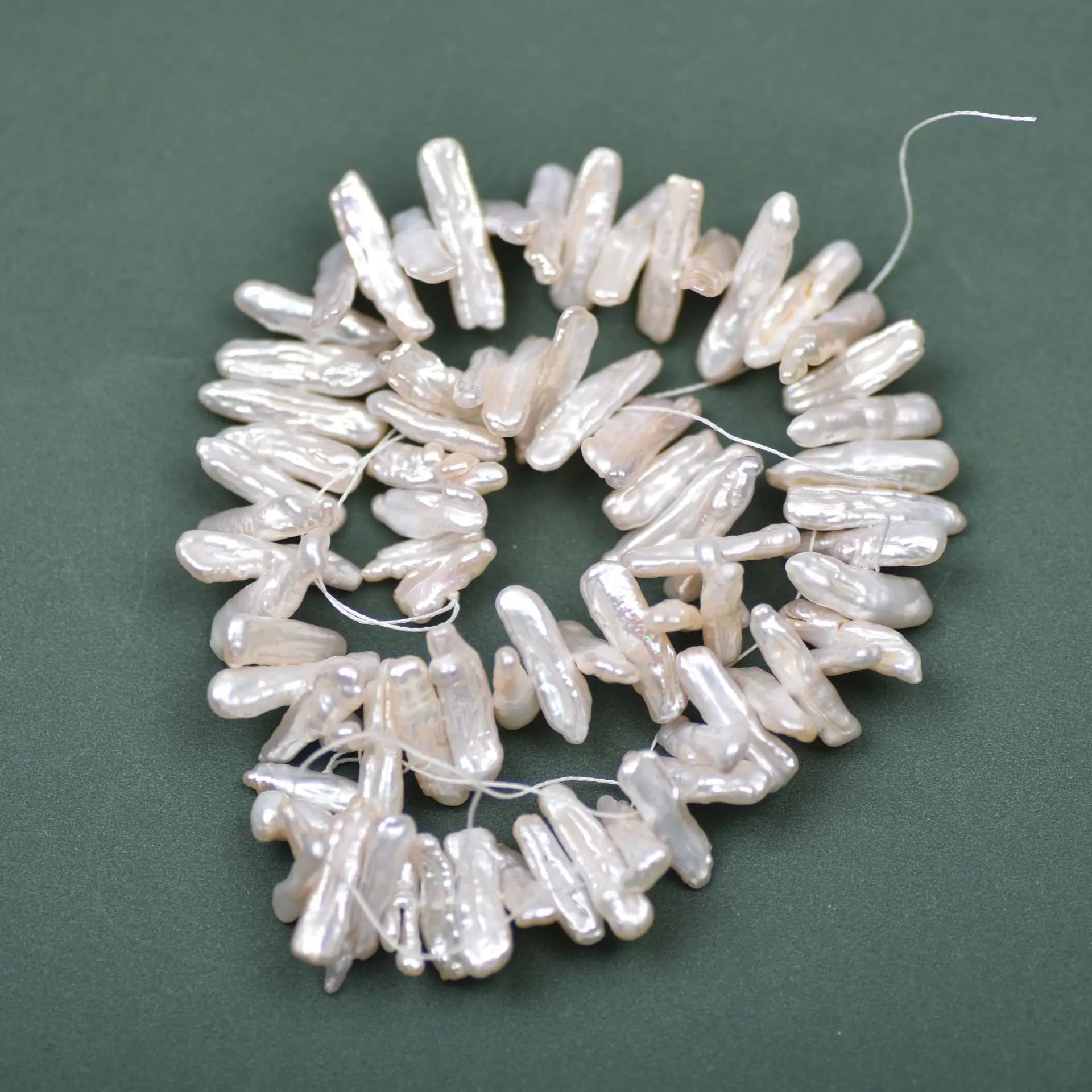 8X20mm White Irregular Baroque Pearl Beads Real Natural Freshwater Pearls DIY Jewelry Necklace Ring