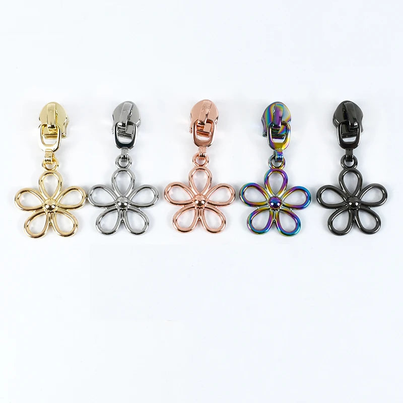 Meetee ZT028 5# Nylon Zipper Garment Hardware Sew Accessories Creative Plum Flower Puller Replacement Clothes Zipper Slider