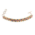 Luxurious Rose Gold Plated Sterling Silver 925 Bracelet for Women Fine Natural Tourmaline Jewellery for Parties and Weddings