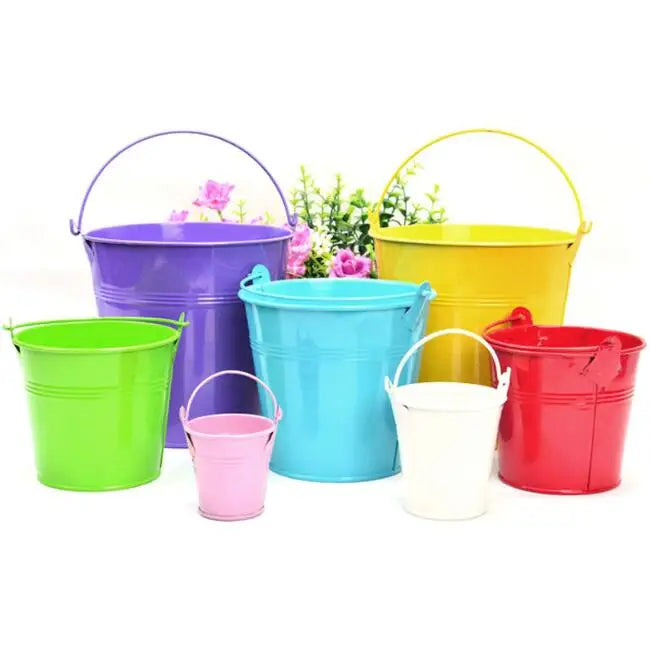 Wholesale Small Wedding Candy Gifts Metal Flower Pot Bucket for Home and Garden  Plant Planter Baskets Fence Bucket Pots