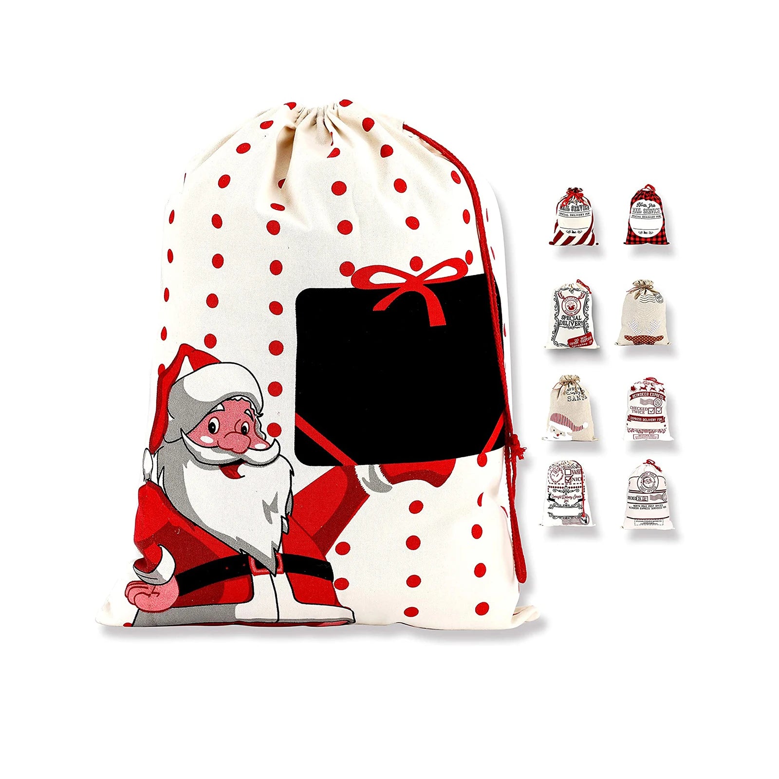 Ruthbag Small Advent Calendar Hanging Gift Bags Christmas Decorations Set Cotton Linen Canvas Supplies Animal Prints for