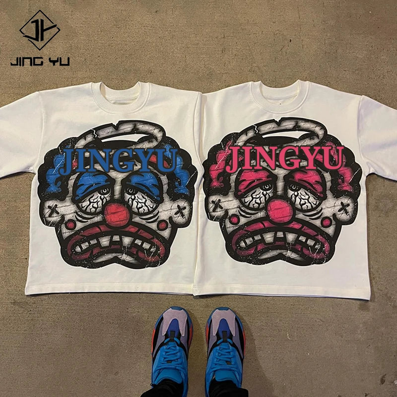 Custom Manufacturer Fitted T-shirt Heavyweight Oversized Tees 100% Cotton Boxy Cropped Dtg Print Cartoon Graphic t Shirt Men