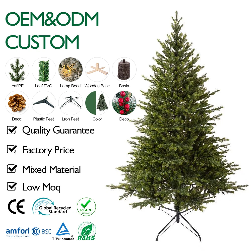 UMIND 5-9 Ft PE Material Green Christmas Tree Large Christmas Decoration Natale Arbol De Navidad Arvores Artificiais De Natal
