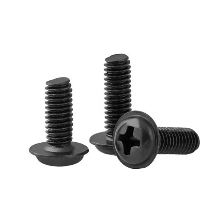 DIN 967 M4 M5 Black Oxide Carbon Steel Cross Recessed Pan Head Screws With Collar