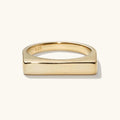 LOZRUNVE  Personalized Engraved Name Bar Signet Ring 925 Sterling Silver