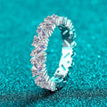 S925 Sterling Silver Moissanite Rectangular Bevel Rings Unique and Elegant Jewelry