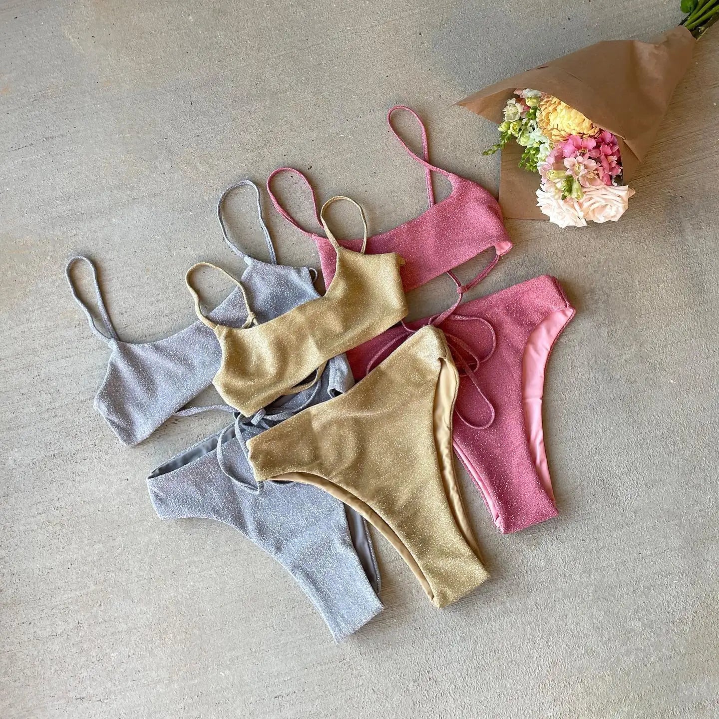 Swimwear Manufacture Custom Swimwear Thong Bikini Triangle Swimsuit