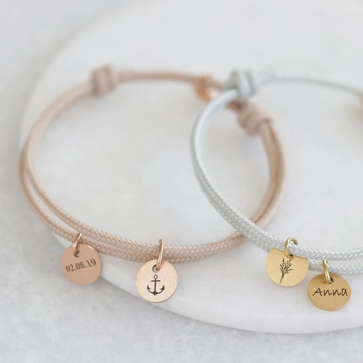 Personalized Sailing Rope Bracelet Customized Name Bracelet Friendship Bracelet with Engraving Stainless Steel