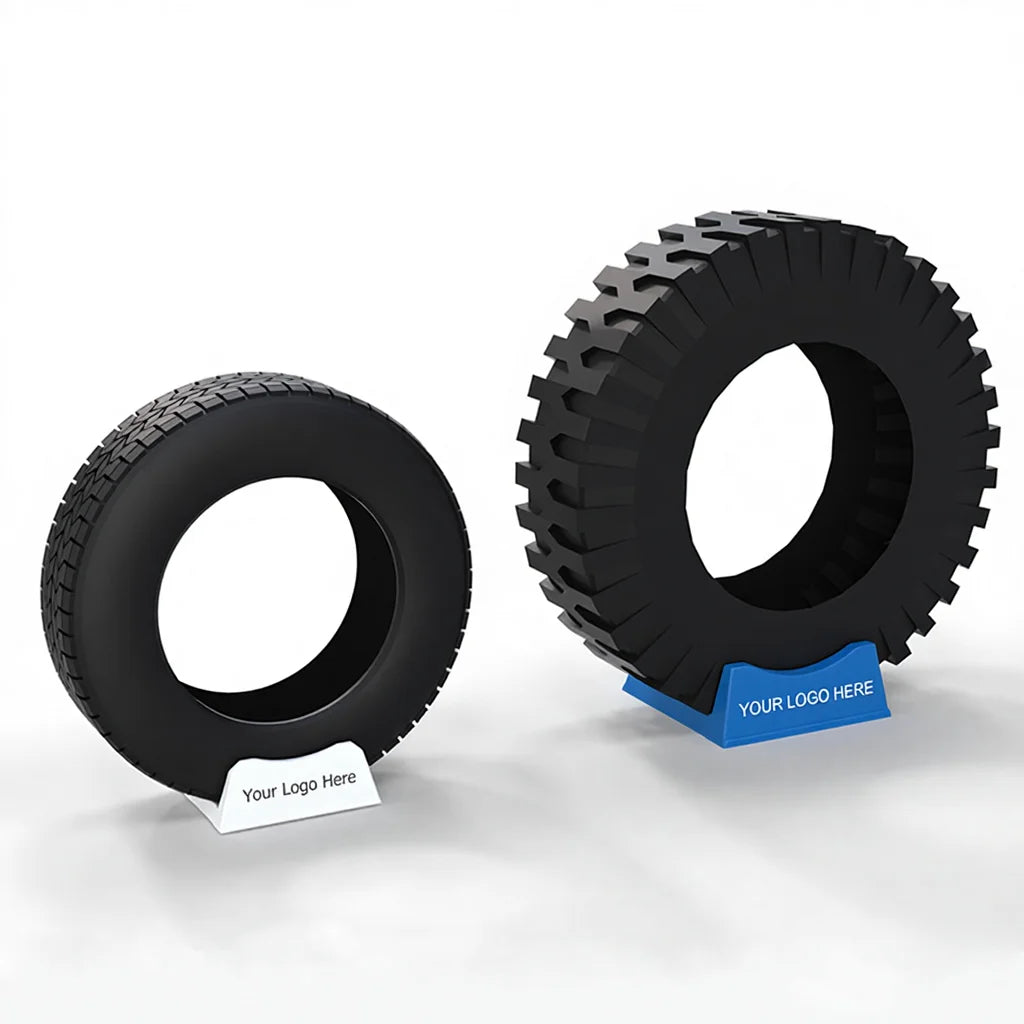 Point of Sale Promotional Goods Portable Removable Adjustable Tire Stand Rack Holder Display Stand
