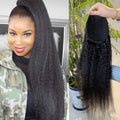 Cheap Drawstring Natural Hair Ponytail Cheveux Clip in Brazilian Virgin Hair Yaki Kinky Straight Remy Human Hair Ponytails