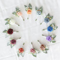 Men Boutonniere Buttonhole Rose Brooch Bride Wedding Wrist Corsage Bracelet Groom Ceremony Flower Party Meeting