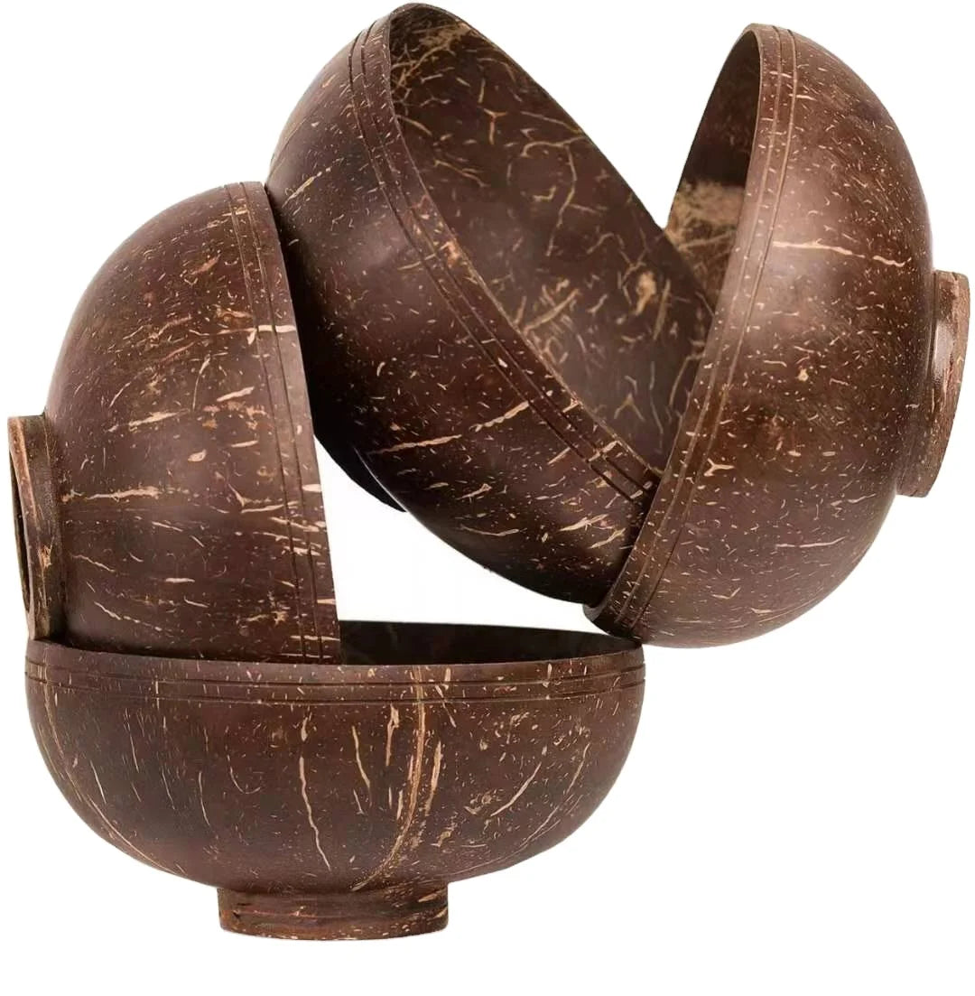 Hot Selling Natural Organic Coconut Shell Bowl Set Base Eco-Friendly Sustainable (Spoon) Camping Dinnerware Paper Bubble