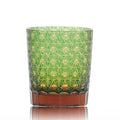 Luxury 250ml Hand-Carved Tumbler Drinking Glass in Edo Kiriko Style 4 Colors for Whisky Cold Drinks European Japan Style Design