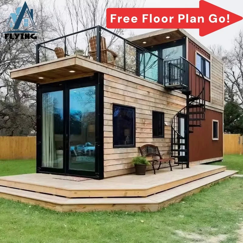Portable 2-3 Bedroom Mobile Home 20ft 40ft Foldable Container House Waterproof Cabin Housing Ready for Live for Apartment