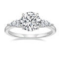 OAHLAN Hot Selling Fashion Jewelry Luxury 2CT Round Cut Moissanite S925 Sterling Silver Rings for Women Engagement Wedding Gift