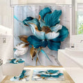 Teal Floral Elegance Bathroom Four-Piece Set Soft and Stylish Bath Accessories with a Bold