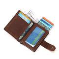 Purse for Men Leather Wallet Minimalist Wallet Aluminum Money Clip for Men