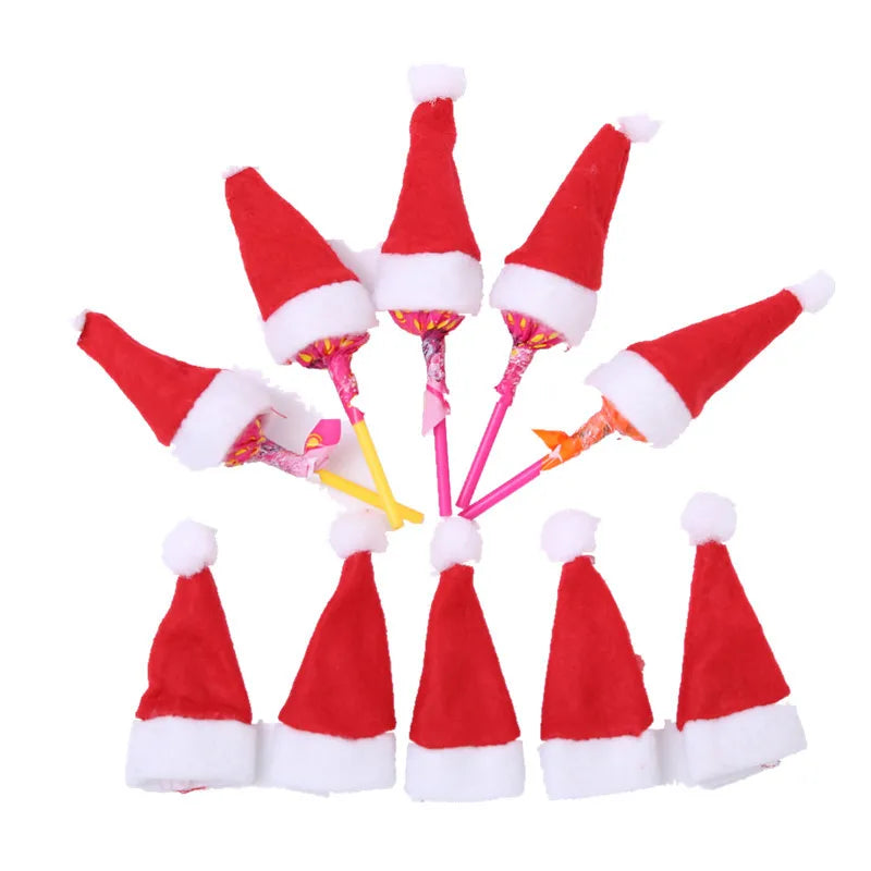 Wholesale Hot Sale Red Cheap Felt Non-woven Mini Christmas Lollipop Plain Felt Hat