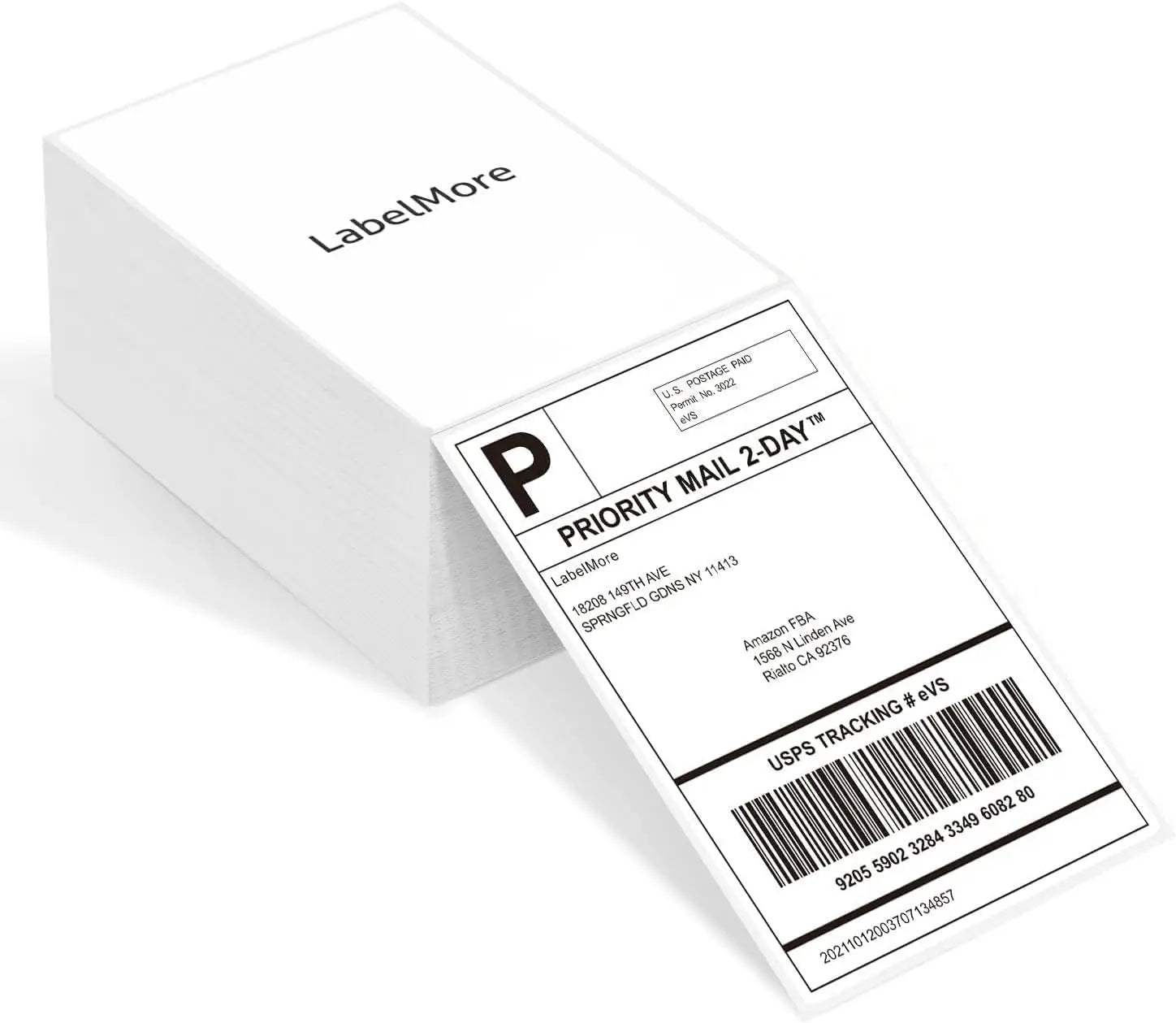 Pack of 500 Reusable 4" X 6" Direct Thermal Shipping Labels Waterproof Fanfold Adhesive Stickers with Permanent Adhesive