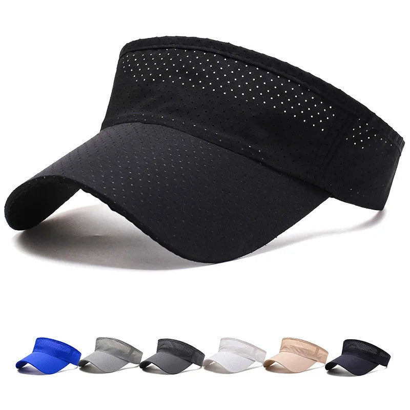 Summer Breathable Sun Hats Adjustable Visor UV Protection Top Empty Solid Sports Tennis Running Sunscreen Cap Hat