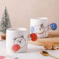 Personality Cute Cartoon Boxing Animal Gift Cup Home Office Desktop Ceramic Mug Tea Cup with Handle