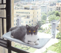 Cordless Indoor Cat Window Perch Cat Hammock Large 4 Suction Cups & Solid Metal Frame Foldable Cat Seat Window Beds