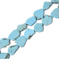 20x25mm 25x30mm Blue Magnesite Turquoise Freeform Slab Slice Beads Gemstone Loose Beads for Jewelry Making