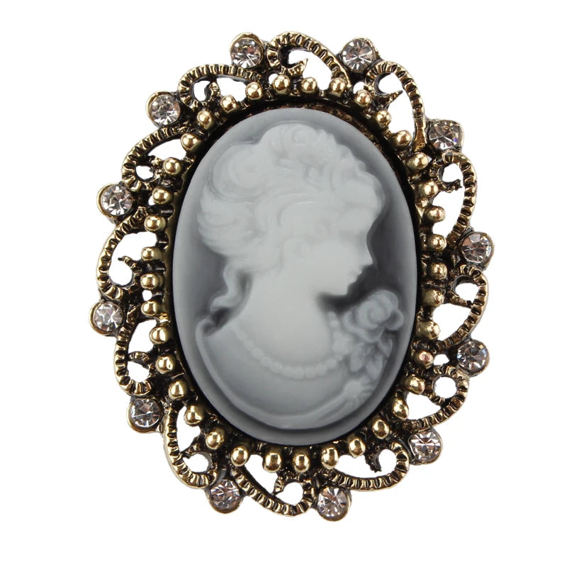 Weiman Factory Direct Vintage Queen's Small Cameo Brooch Pins Children's Alloy Ornament Jewelry for Wedding for Women
