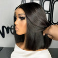 13x4 2x6 Frontal Double Drawn HD Vietmanese Bone Straight Human Hair Bob Wig Luxury Lace Front Black Straight Bob Wig for Women