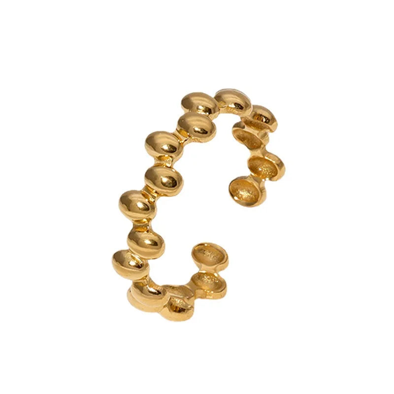 BM Fashion Waterproof Rings Wholesale Stainless Steel 18k Gold Irregular Ring Women