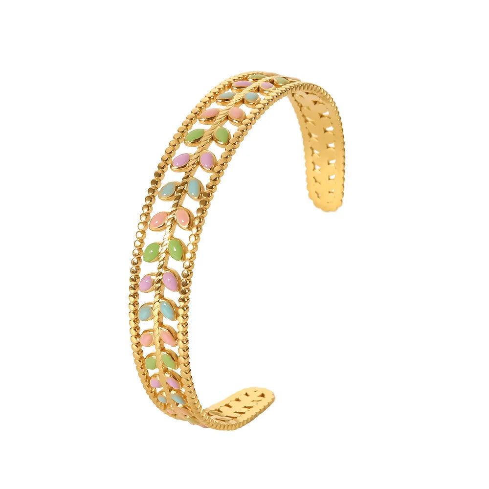 2022 Fashion18k Gold Plpated Jewelry Bracelets Bangles Open Cuff Stainless Steel Bracelet