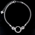 Sterling Silver 8mm/9mm/10mm Semi Mount Bracelet Empty Support Blank Setting S925 Base Holder Without Center Stone Inlay for DIY