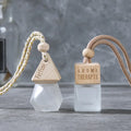 Hot Selling Car Perfume Bottle 6ml square Rhombic Rope Matte Frosted clear Essential Oil Glass Cosmetic Packaging