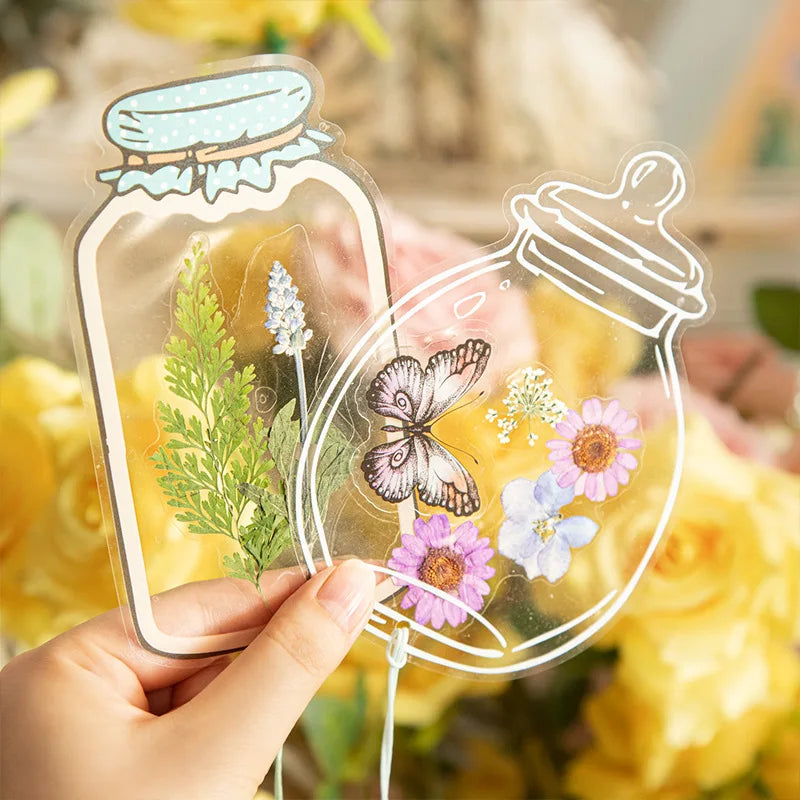 20 Sheets Per Pack DIY Embossed Bookmarks Bottle Stickers Time Collection Series 6 Handbook Stickers